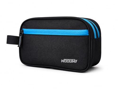 Image of Wooum Travel Toiletry Pouch for Men 1 Year Warranty Shaving Kit Bag Travel Pouch Organizer Medicine Bag Toilet Kit for Travel Small Travel Pouch Bag for Men & Women (Black Tblue)
