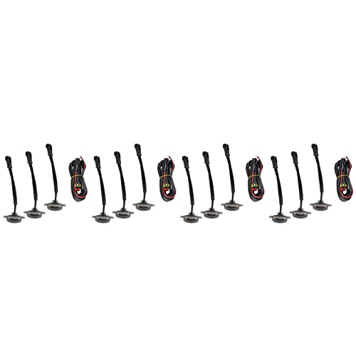 Luces de Marcha LED para Rutas Nocturnas y Campings 12X Lente Ahumada Ámbar Parrilla Delantera
