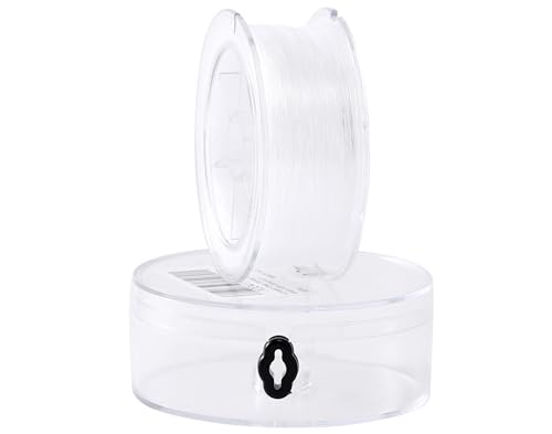 KONMAY Alambre de pesca transparente con funda, línea de pesca de nailon monofilamento de 43 yardas de 0.9 mm, cuerda invisible para colgar adornos, decoraciones, manualidades, arco de globos, cuentas