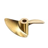 uxcell RC Boat Propeller 4mm Shaft 2 Vanes 36mm 50mm P/D Fan Shape Brass CW Rotating Propeller Props for RC Boat