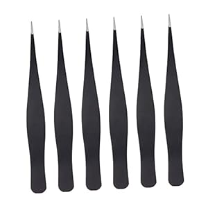 Didiseaon 6pcs Hair Removal Tweezers Cosmetology Kit Lash Cluster Tweezers Eyelash Tweezers for False Lashes Nail Art Tools Eyelash Extension Tweezers Stainless Steel Fake Eyelashes Extend