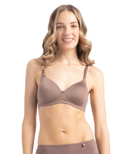 Image of Jockey 1819 Women Wirefree Padded Microfiber Elastane Stretch Full Coverage T-Shirt Bra with Magic Under Cup