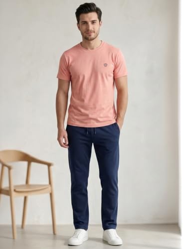 Image of Lux Cozi Men Cotton Half Sleeves Round Neck Regular Fit Casual T-Shirt