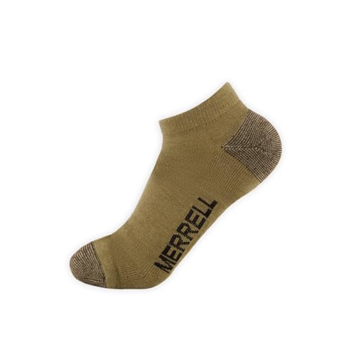 Image of Merrell Unisex 3-pack Trekker Outdoor Low Cut Socks, Wool Blend Moisture Wicking Hiking Socks