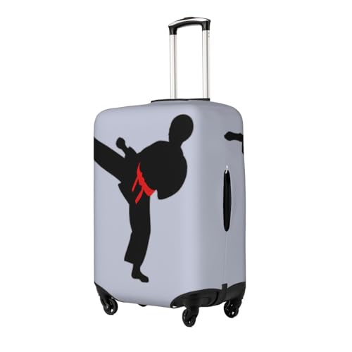Karate Boy Vector Changeable Belt Color Print Suitcase Covers Personalized Luggage Protector Elastic Washable Travel Gear Cover2