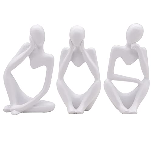 Pensatore Statuetta, Moderni Soprammobili Scultura, Accessori Casa Arredamento, Resinoso Pensiero Statuetta Design Casa, Decorazioni Casa Moderna (bianco)