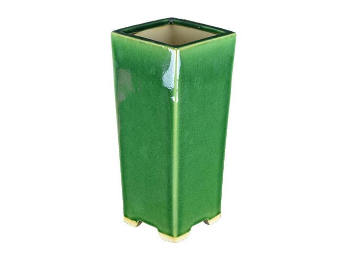 Pot à bonsaï carré vert pour décoration de salon zen et épurée