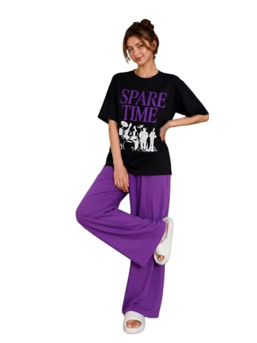 Image of KSHS Womens Korean Night Dress || Full Pyjama Set ||Korean Nightsuit || Women Nightwear ||Round Neck Half Sleeve Nightsuit || Loungewear || Everyday Nightdress Women's Pyjama Sets