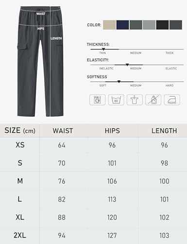 JINSHI Pantalones Senderismo Mujer Pantalón Cargo Trekking Joggers Verano Ligero Impermeable Pantalones Aire Libre Montaña Acampada Ocio Deportes Gris Oscuro Talla M - imagen 7