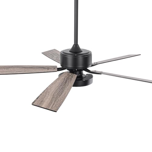 Image of 52 Inch Black Ceiling Fans with Lights and Remote - Creative Modern Ceiling Fan for Bedroom Living Room with 3CCT, 6 Speeds, Quiet, Dual-Sided Reversible 5 Blades Indoor Outdoor Chandelier Fan