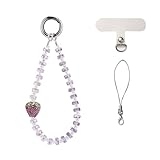 【Matériaux Haut de Gamme】Cette dragonne telephone poignet est fabriquée en fil métallique et perles de cristal, garantissant robustesse, résistance à l'usure et forme stable