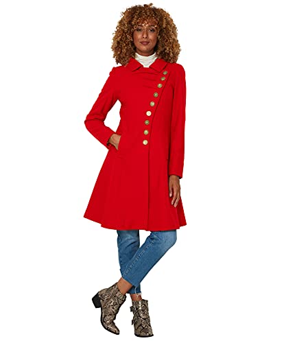 Tasca frontale funky Joe Browns Statement Checked Coat Dichiarazione Controllato Cappotto, Rosso, 38 Donna