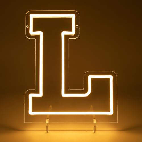 Image of Light Up Letters L, Led Marquee Letter Lights Neon Sign, 13.9 inch Height Decorative Lighted Alphabet Number, Battery /USB Powered Led Letters Lights for Wedding, Birthday, Party, Christmas or Home Decor