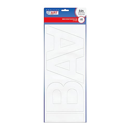 Lettres en vinyle autocollantes C N 15,2 cm Helvetica blanc pour marquage mural et vitrine