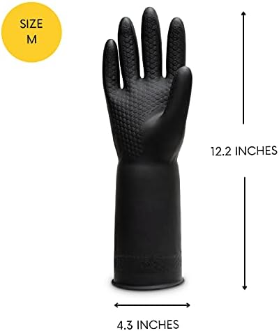 Chemical Resistant Latex Gloves,Cleaning Protective Safety Work Heavy Duty Rubber Gloves