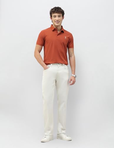 Image of U.s.Polo Association Men's Geometric Patterned Knit Slim fit Polo Shirt
