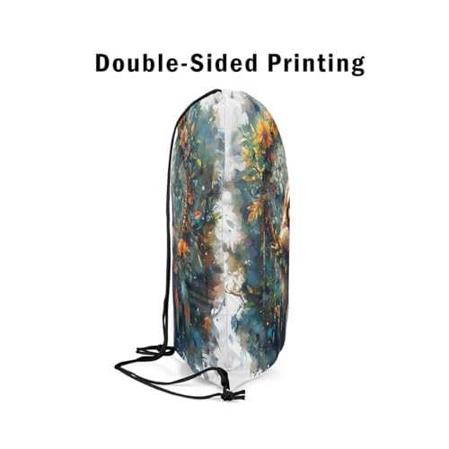 Erosebridal Sloth Drawstring Backpack 13x15.7 Dream Catchers Drawstring Bags Boho Floral Feather Draw String Back Bag Woodland Animals String Backpack Exotic Bohemian Decor4