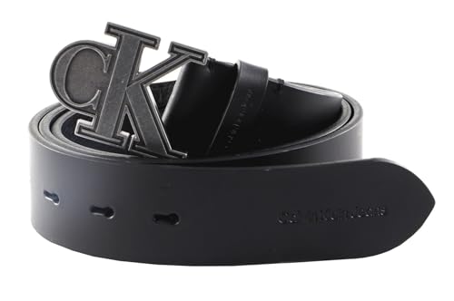 Ceinture Calvin Klein en cuir noir CKJ Monogram Belt 40MM pour homme W130