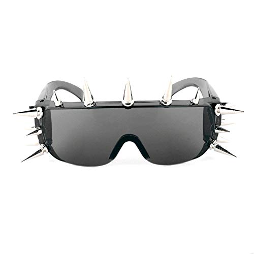 PLOPLO Punk Rocker Large Shield Spike Fashion Novelty Party Dance Sunglasses