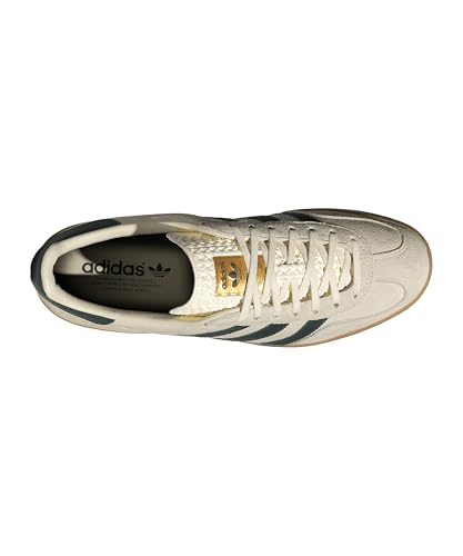 Image of adidas Men's Gazelle Indoor Sneaker, Cream White /Collegiate Green /Gum, Size 8
