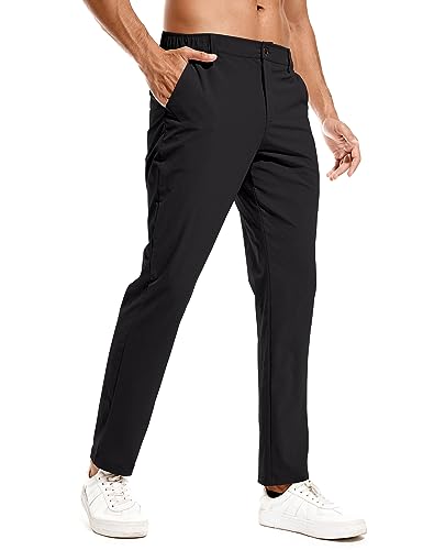 Holure Men's Golf Trousers Waterproof Straight-Fit Golf Pants Lightweight Stretch Outdoor Pants with Pockets Casual Pants for Golfing Black-34