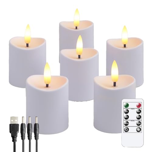 Candele LED Tremolanti Ricaricabili di Vere con Bianche