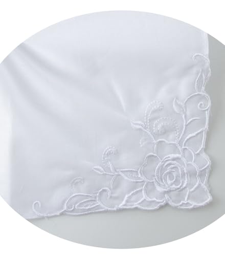 Image of Lace Cotton White Handkerchiefs Perfect Wedding Bulk