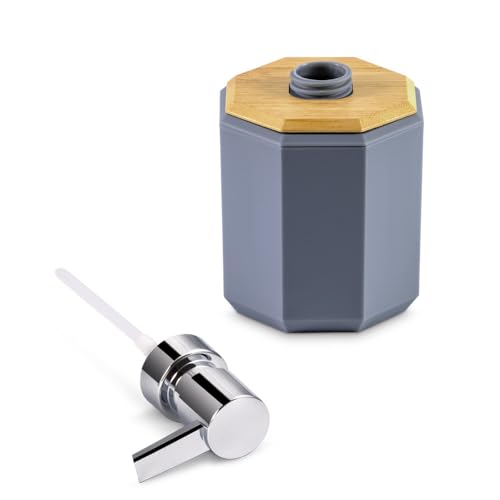 Image of Freelance Portofino ABS Soap Dispenser for Wash Basin - Charcoal Grey - Stylish Liquid Handwash /Hand Wash Bottle - Plastic Bathroom Lotion /Shampoo Pump Bottles for Home /Kitchen - Stronger than Ceramic