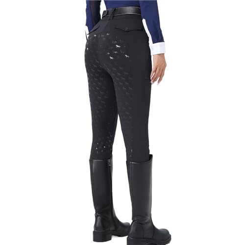 Pantalon d'équitation femme moulant en silicone antidérapant