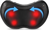 Careboda Cuscino Massaggiante Shiatsu, Massaggiatore Cervicale e Schiena con Calore Calmante, Cuscino Elettrico per Massaggio del Collo, 4 Massaggio Nodi e 2 Velocità, per Auto da Ufficio a Casa