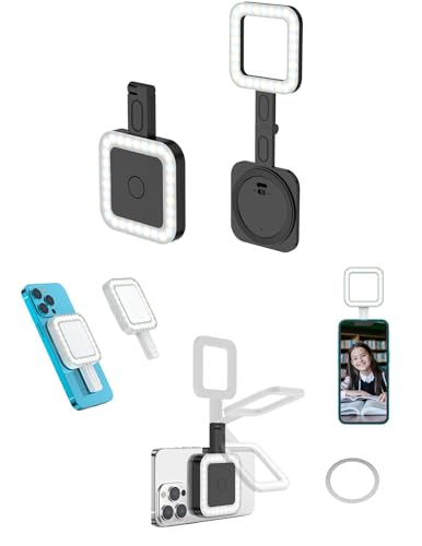 Phone Selfie Light, Magsafe Magnetic LED Selfie Light, 180 Degree Folding ARM, Rechargeable, Magnetic Mount for Selfie, Photo, TikTok, Video, Flashlight, 6 Setting, Attach to Any Surface