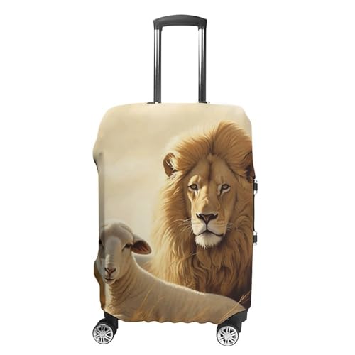 Carry on Luggage Cover Lion Sheep Suitcase Covers for Luggages Tsa Approved Travel Luggage Sleeve Protector Elastic Suitcase Protector Anti-Scratch Washable Fits 19-30 Inch Case -S