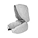Oreiller De Voyage Créatif Oreiller en Forme De U Non Imprimé Oreiller Cervical De Cou De Voyage en Coton avec Oreiller De Cou Ombrageant,Gris