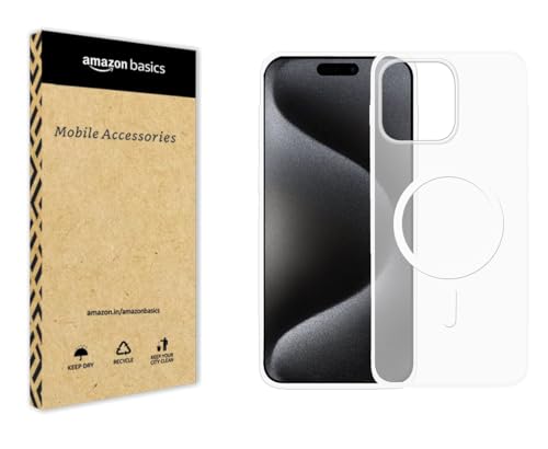 Image of amazon basics Luxury Paper Thin Case Cover for iPhone 15 Pro 5G | Matte Finish | Compatible with magsafe | (White, iPhone 15 Pro 5G)