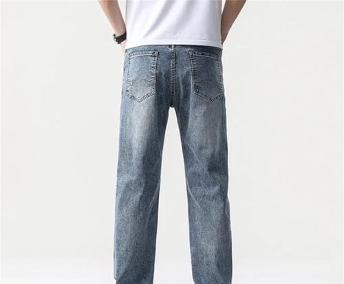 Men Baggy Vintage Denim Pants Wide Leg Straight Fit Trousers Summer Casual Streetwear with Pocket3