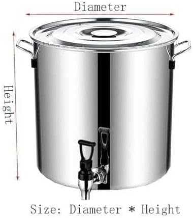 Pentola da brodo con Rubinetto, 56 Litri, in Acciaio Inox, Rotonda, con Manici Soft-Touch e Fondo Composito, Ideale per Cucinare e preparare Bevande - Secchiello per Il Vino Incluso