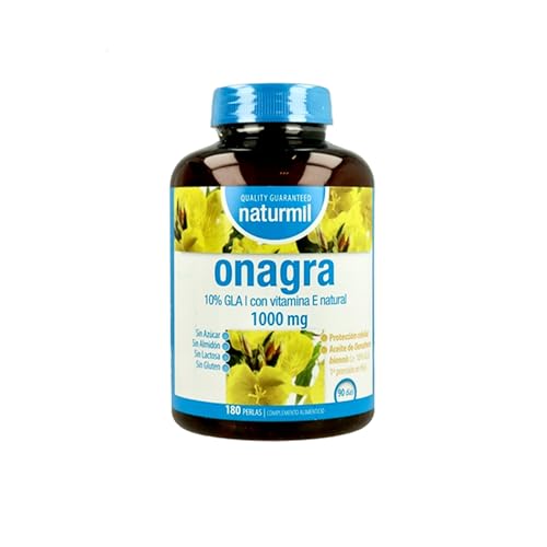 Naturmil Onagra 1000mg con 10% GLA y Vitamina E - 180 Cápsulas | Bienestar Natural