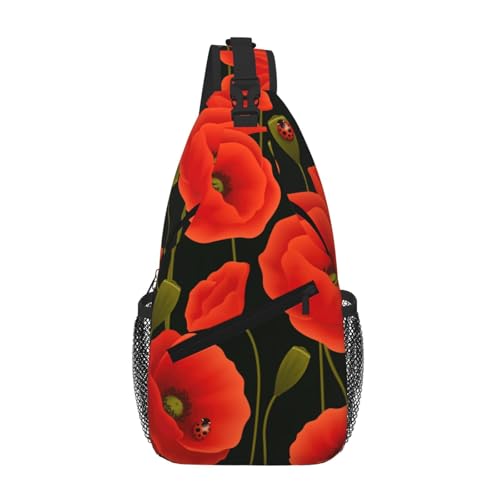 FSCEV Sac à dos décontracté pour homme et femme Motif fleurs de coquelicot