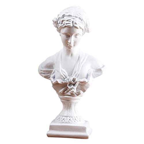 Busto Statue Portraits Scultura in Gesso Artigianato Home Decor, Bianco