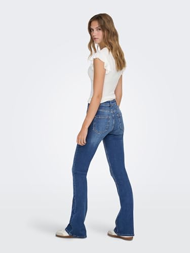 Image of Only Women's Mid Rise Bootcut Flared Jeans | Stretchy & Stylish Retro Look