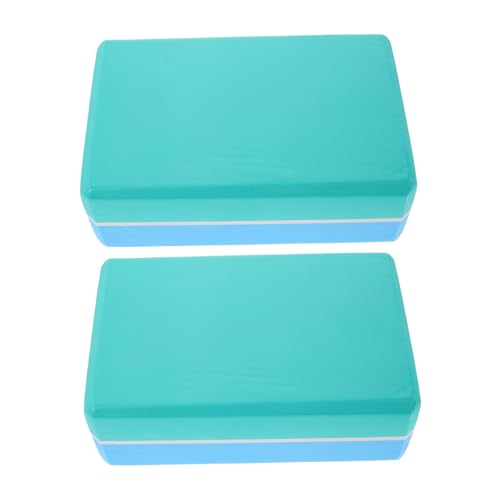 ARTSEWPLY 2 Piezas Bloques de Yoga Duales Azul y Bloques de Espuma EVA Antideslizantes Alta Densidad Sin Olor Soporte Óptimo para Fitness Estiramientos