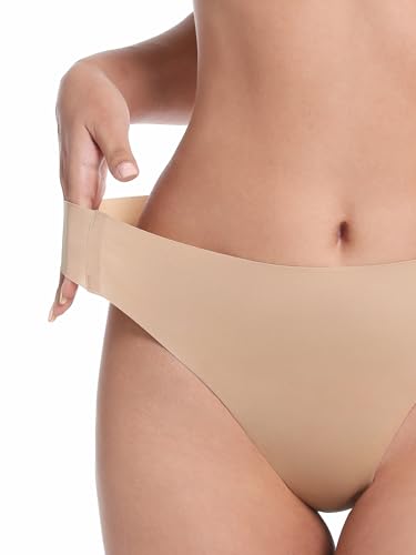 LUCKMEEY Cotton Thongs for Women Seamless Thongs for Women No Show Thong Panty Liners Workout G-String Thongs Underwear4