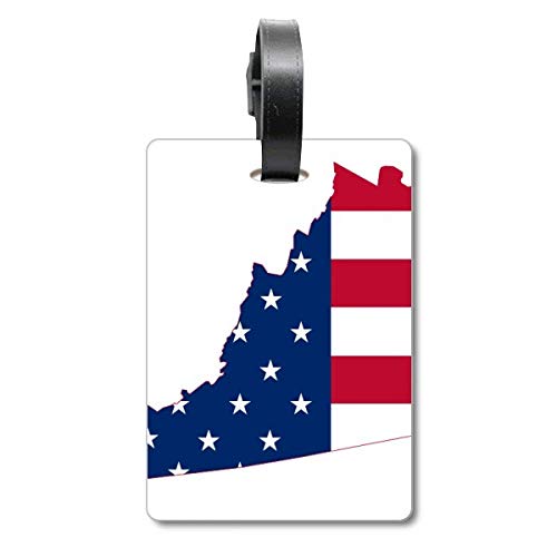 Étiquette valise voyage drapeau Virginie USA en PVC souple