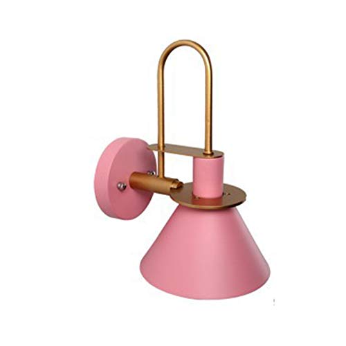 Applique murale nordique macaron rose en métal E27 pour liseuse de chevet