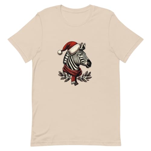 T-shirt zèbre de Noël écru taille XL idéal pour le repas du réveillon