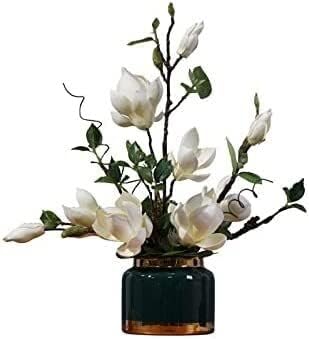 BIENKA Hermosas orquídeas artificiales de orquídea artificial blanca, flores artificiales para sala de estar, decoración de mesa