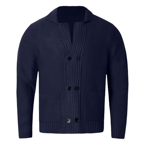 Cárdigan elegante ajustado de hombre con botones para invierno y estilo sofisticado 3