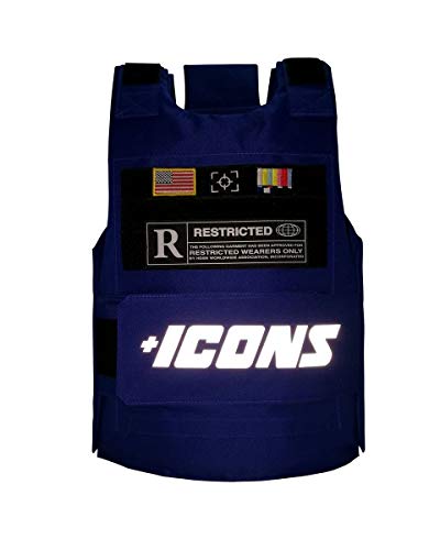 HUDSON Outerwear Men's Icon Reflective Fashion Vest with Adjustable Velcro Straps and Patches, Blue - Thumbnail 2