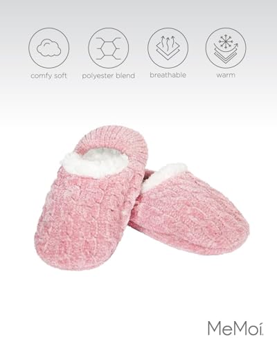 Image of MeMoi Women's Classic Cable Knit Chenille Non-Skid Slipper