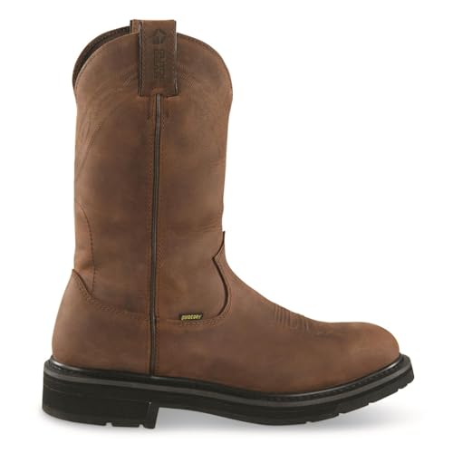 Guide Gear Men's Western Work 2.0 Waterproof Work Boots; Cowboy Rodeo Work Boots Leather Waterproof Footwear3